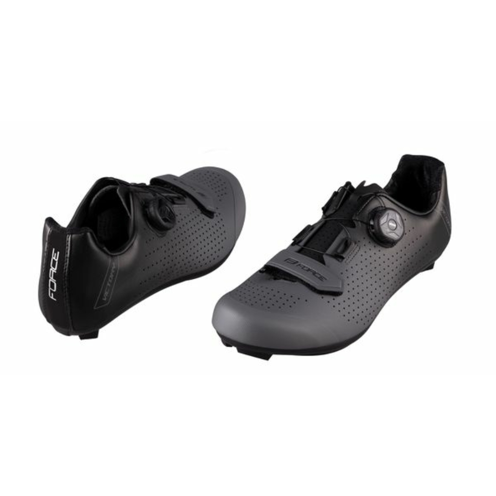 FORCE ROAD VICTORY országúti kerékpáros cipő szürke-fekete