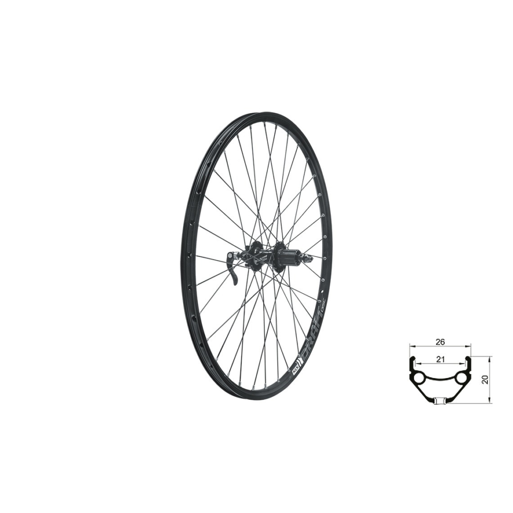 KLS DRAFT DSC R, 27,5", black fűzött hátsó kerék
