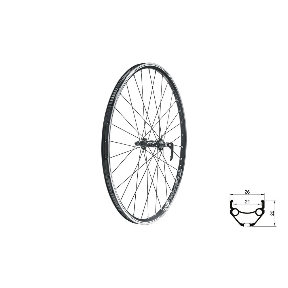 KLS DRAFT V-brake F, 28/29", black fűzött első kerék