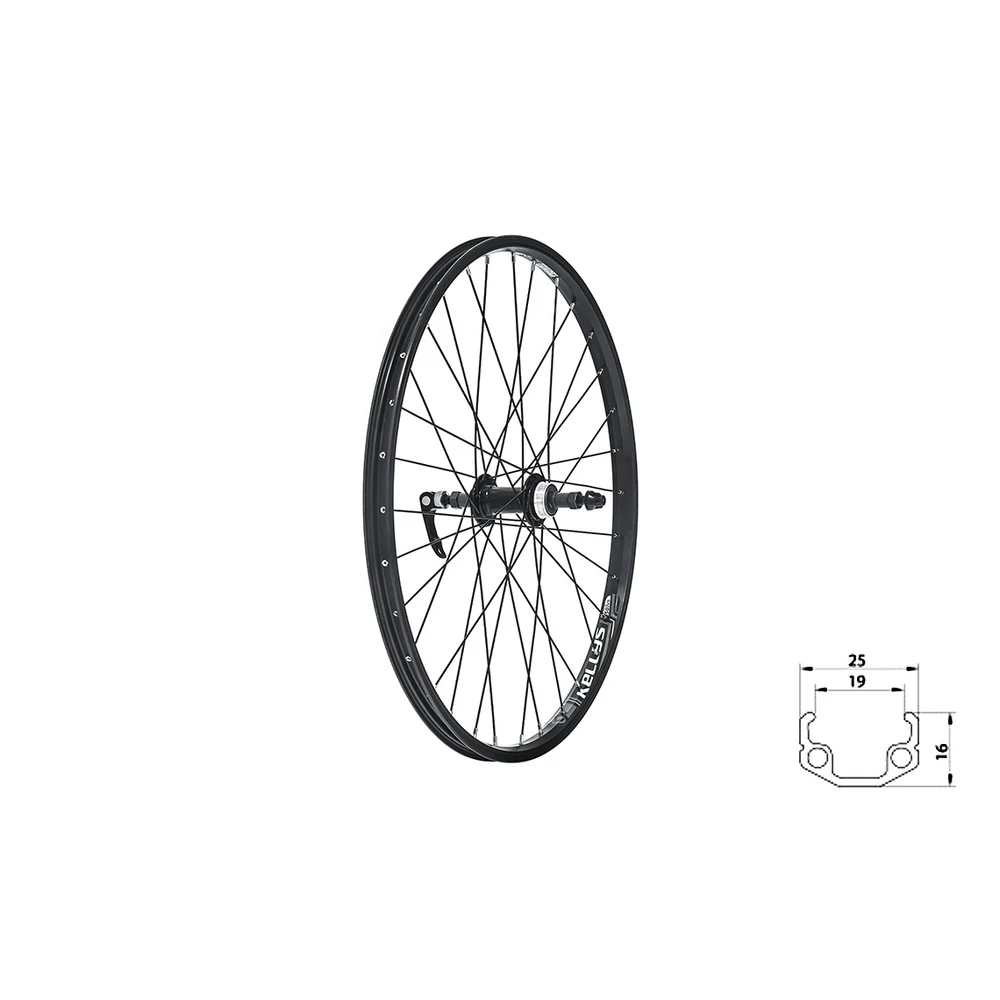 KLS WASPER FREEWHEEL V-brake R, 24", black fűzött hátsó kerék