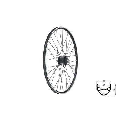 KLS DRAFT Dynamo V-brake, 28/29", black fűzött első kerék