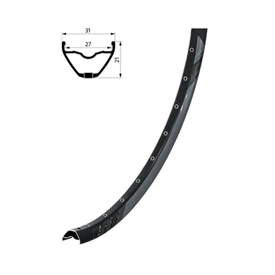 KLS Abroncs VALOR 2 DSC, 32H, 1 Nit, FV, 27,5" black